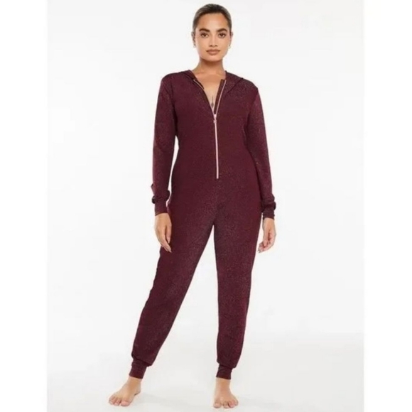 Savage X Fenty Pants - Savage x Fenty Sleep & Shine Lounge Wear Jumpsuit Zip Front Long Sleeve Hooded L